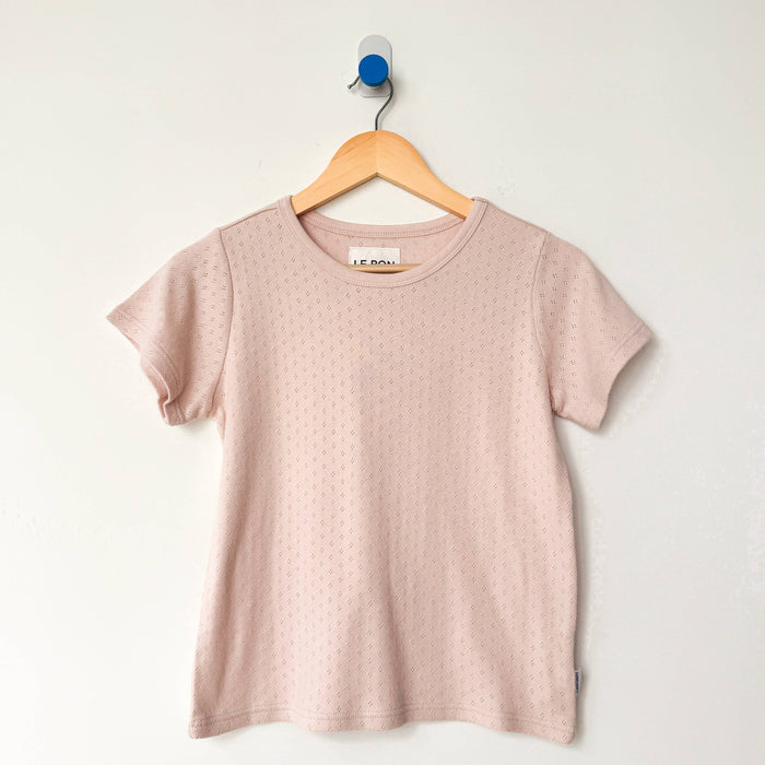 Pointelle Babe Tee in Pale and Neutral Tones