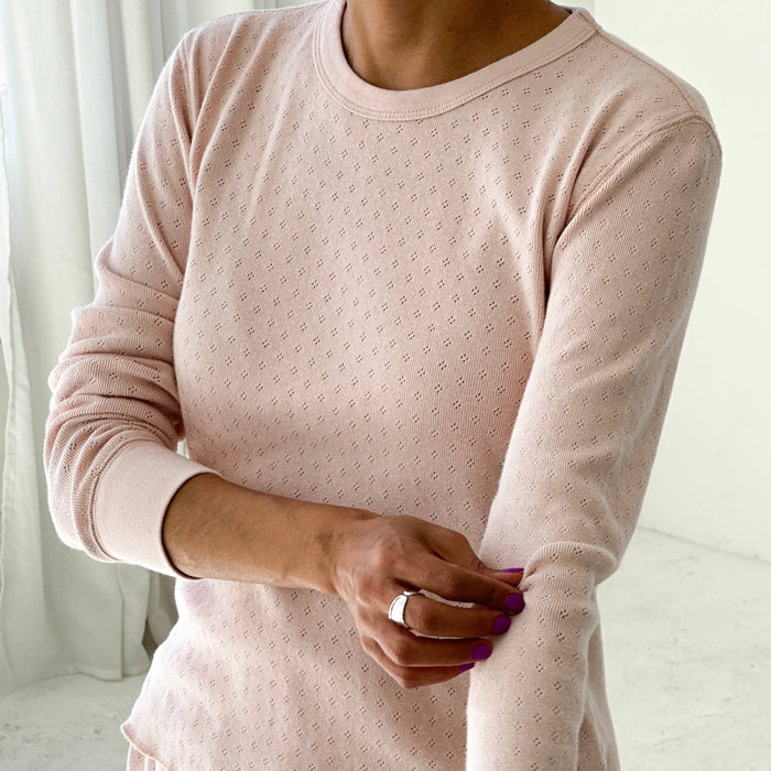 Pointelle Fundamental Tee in Pale and Neutral Tones