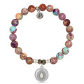 Purple Jasper Stone Bracelet with You're One of a Kind Sterling Silver Charm