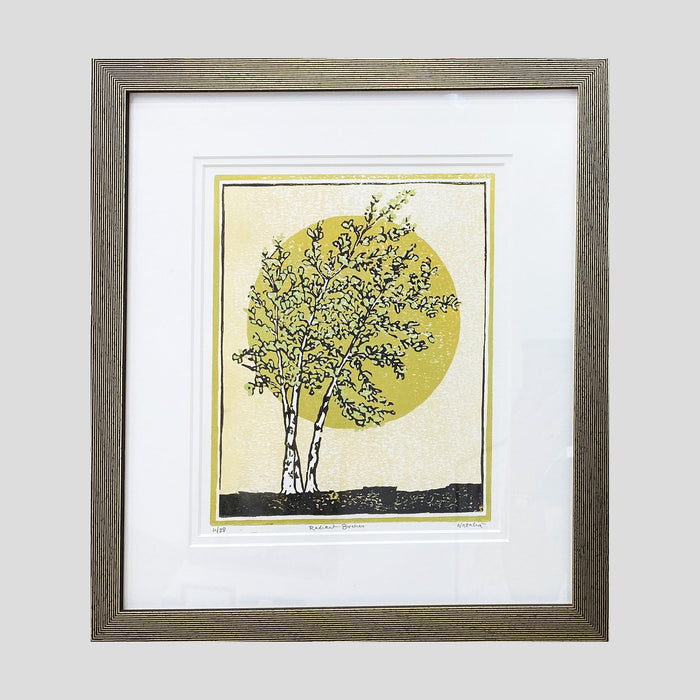 Radiant Birches Original Block Print by Natalia Wohletz of Peninsula Prints.