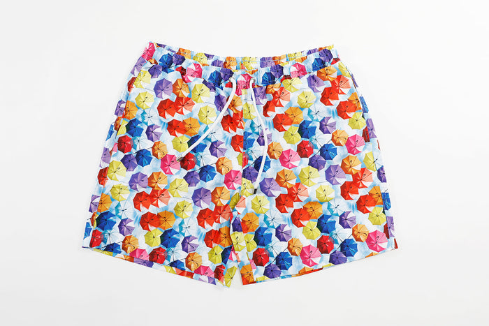 Rainbow Umbrella Swim Trunks