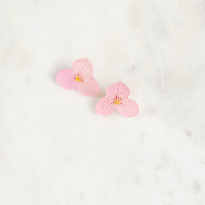 Real Flower Hydrangea Petal Handmade Studs