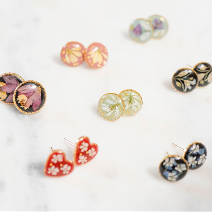 Real Flower Petal Handmade Studs