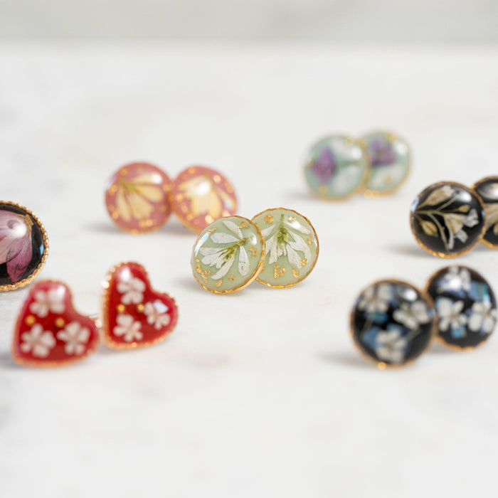 Real Flower Petal Handmade Studs