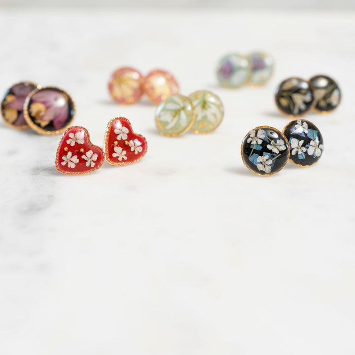 Real Flower Petal Handmade Studs