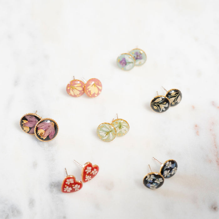Real Flower Petal Handmade Studs