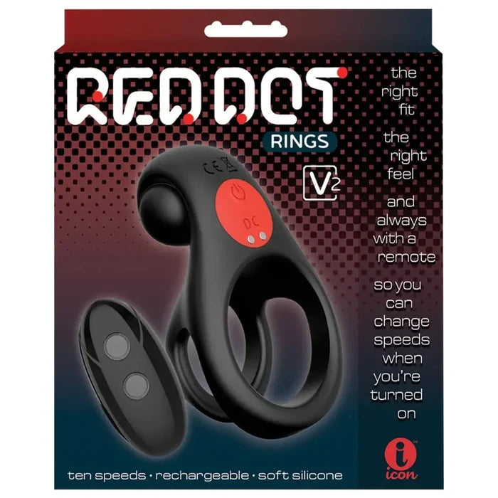 Red Dot Vibrating C - Ring V2 with Remote - Rolik®
