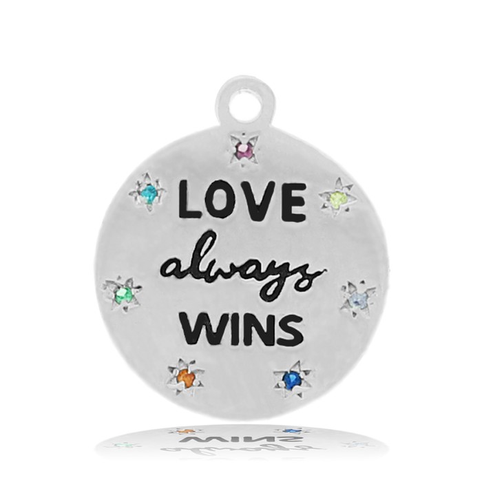 Red Jasper Stone Bracelet with Love Always Wins Sterling Silver Charm