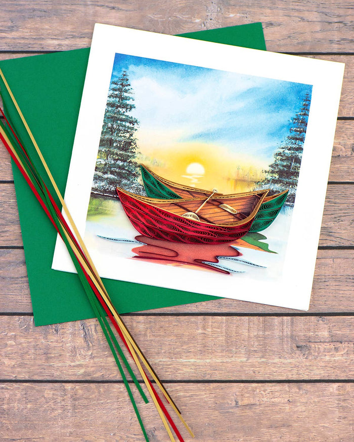River Canoes Quilled Card