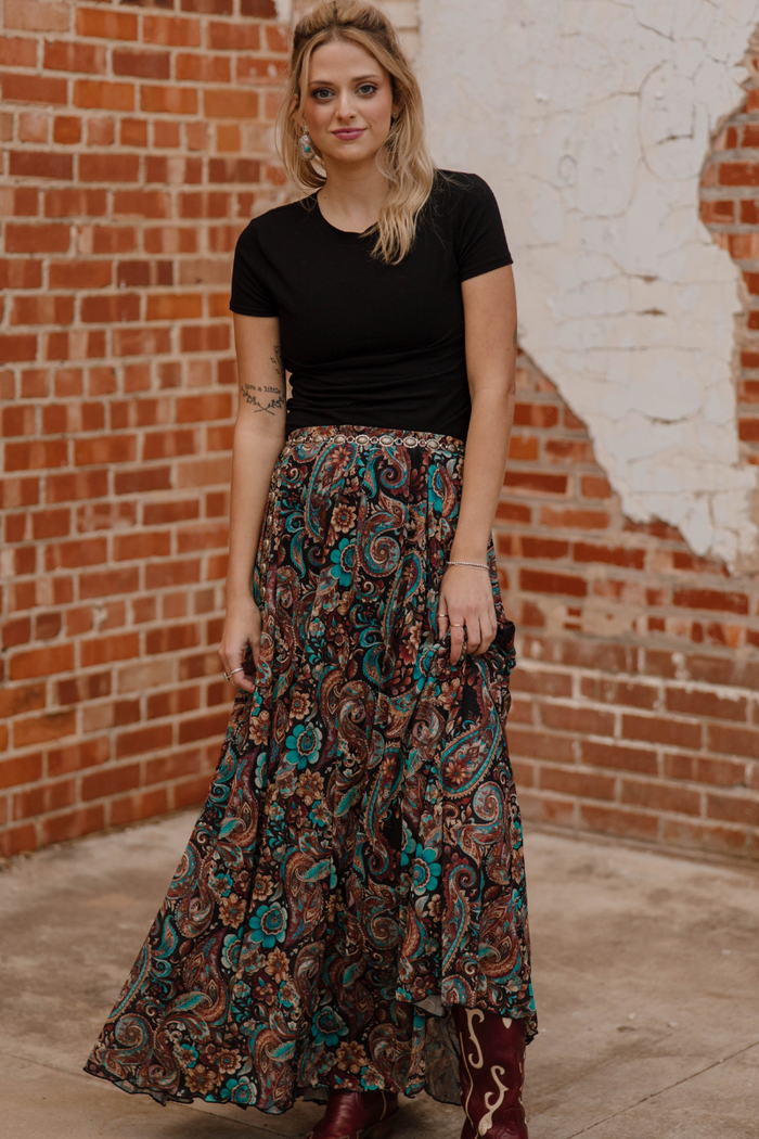 Sagebrush Swirl Maxi Skirt - Sterling Kreek