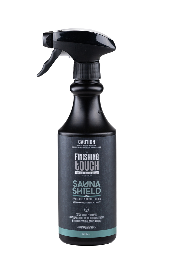 Sauna Shield Timber Seal Protector 500ml bottle for protecting and sealing sauna timber surfaces