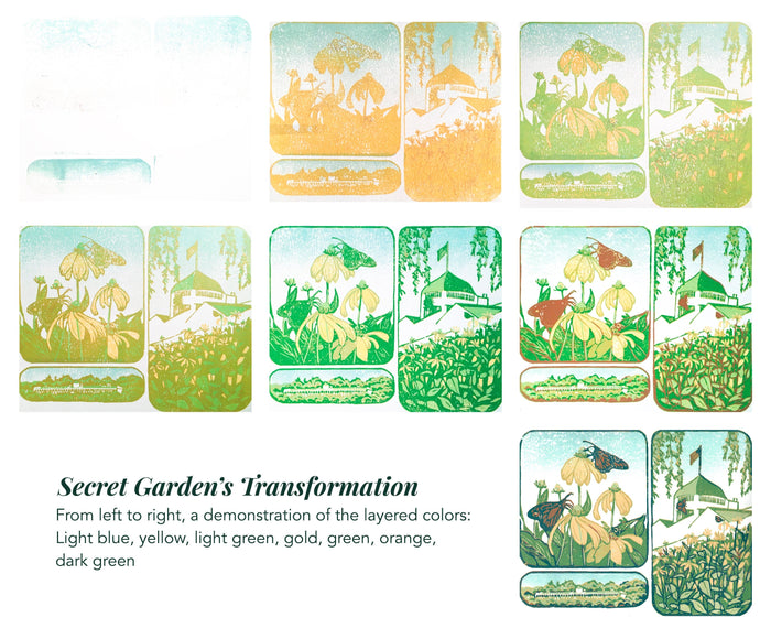 Original Block Print by Natalia Wohletz of Peninsula Prints, Mackinac Island, Michigan.