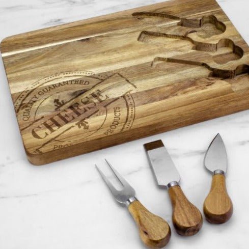 Serving Set - 4pc. Acacia Cheese