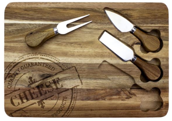 Serving Set - 4pc. Acacia Cheese