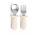 Silicone Baby Fork & Spoon Set – Vanilla
