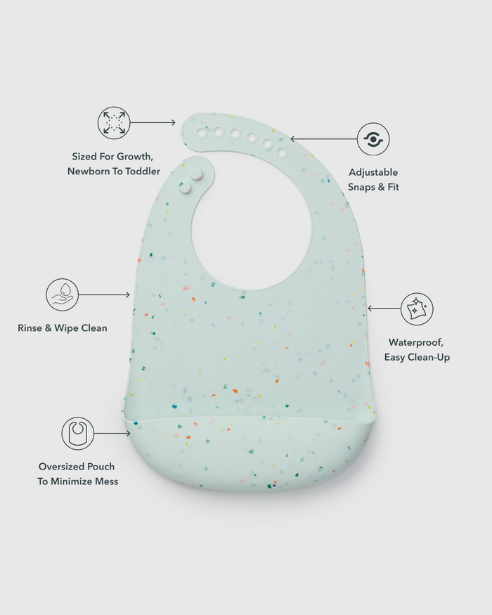 Silicone Bib - Confetti Mint