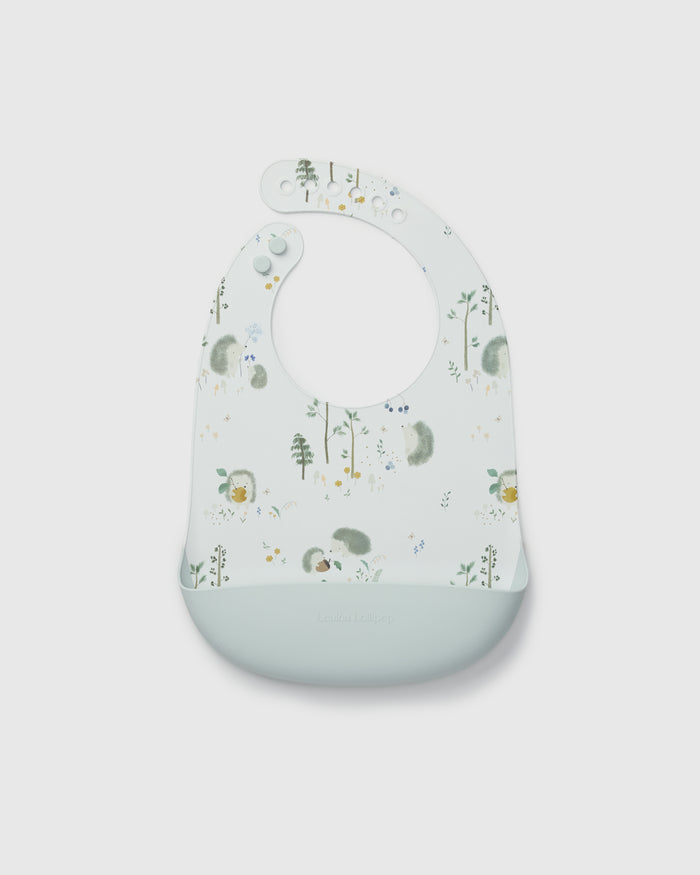 Silicone Bib Printed - Hedgehogs