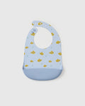 Loulou Lollipop FDA-compliant food-grade silicone baby bib in Ocean Explorer — front view on white background