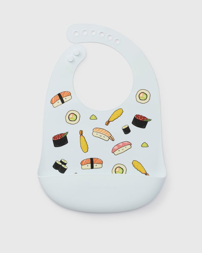 Silicone Bib Printed - Sushi