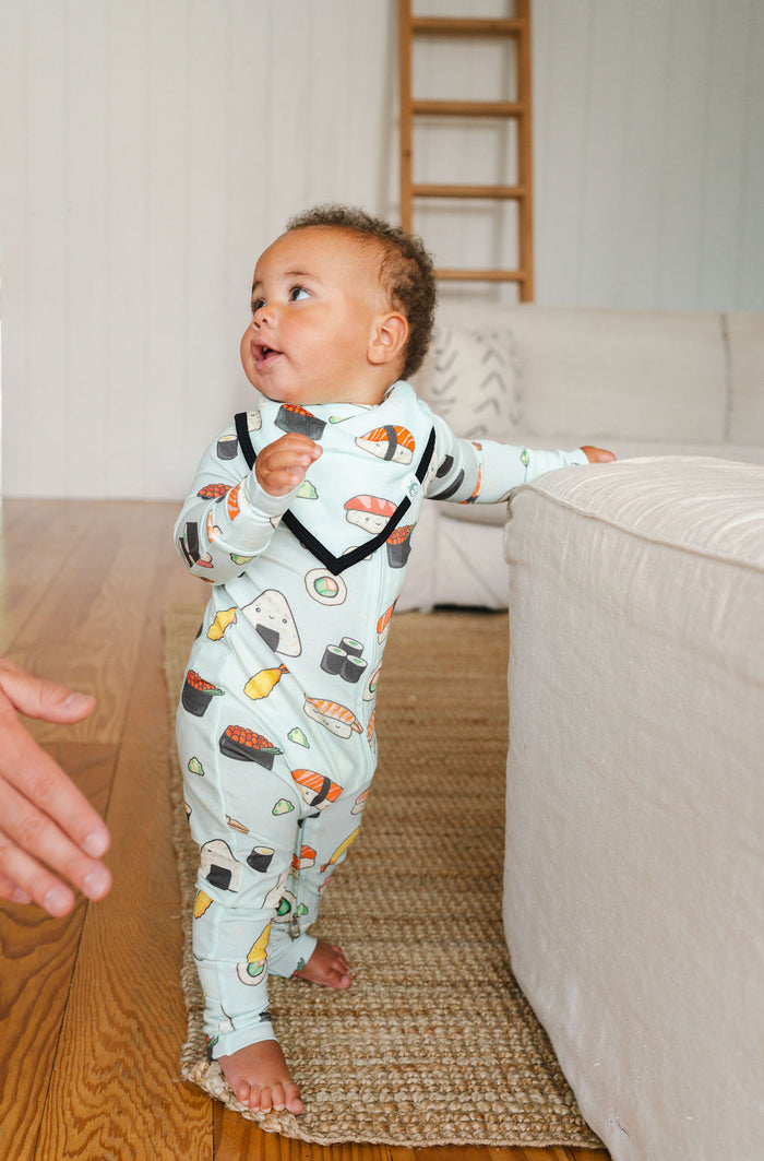 Baby Sleeper in TENCEL Lyocell - Sushi + Bandana Drool Bib