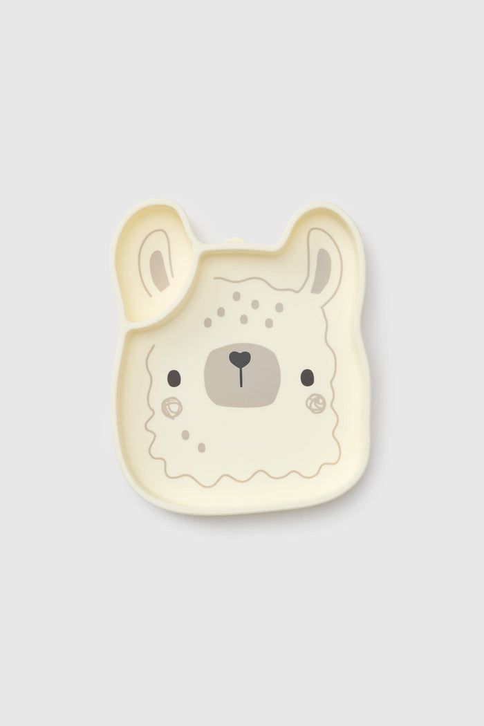 Loulou Lollipop Snack Plate in Lane Llama — front view on white background