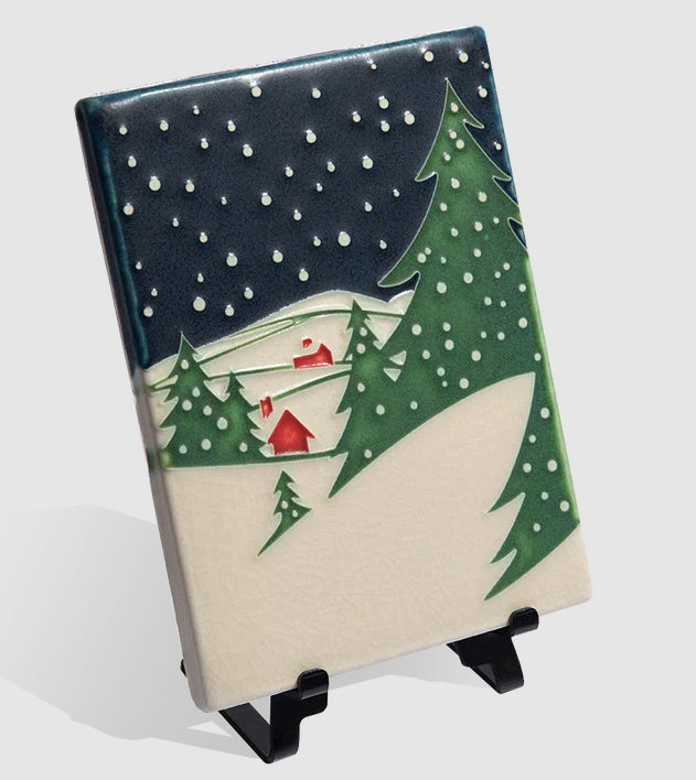 Snowy Night – 6x8 art tile