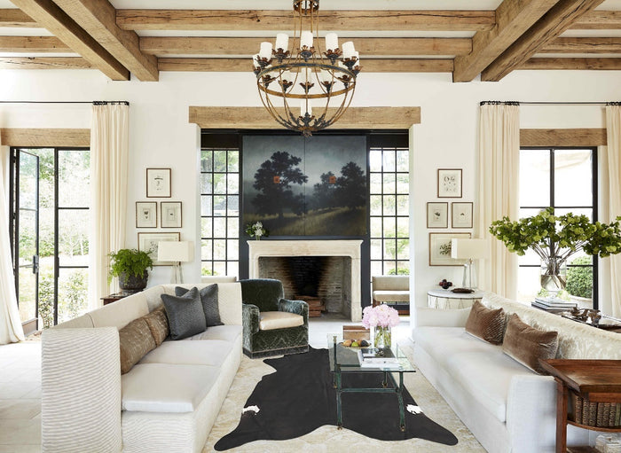 Solid Black Cowhide Rug #B3856