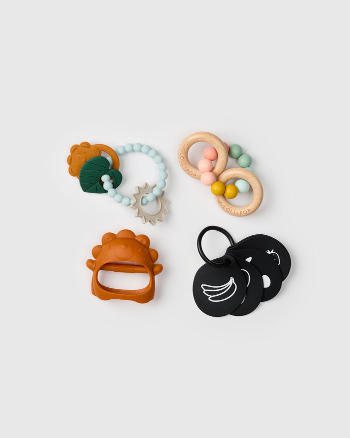 Loulou Lollipop Soothing Development Bundle in Lion — front view on white background