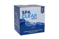 Spa Clear ULTRA Start Up Kit for portable spas including chlorine sanitiser, oxy shock, clarifier, pH and alkalinity balancers, calcium increaser, filter cleaner, spa sponge, and 5-in-1 water test strips for complete spa maintenance.