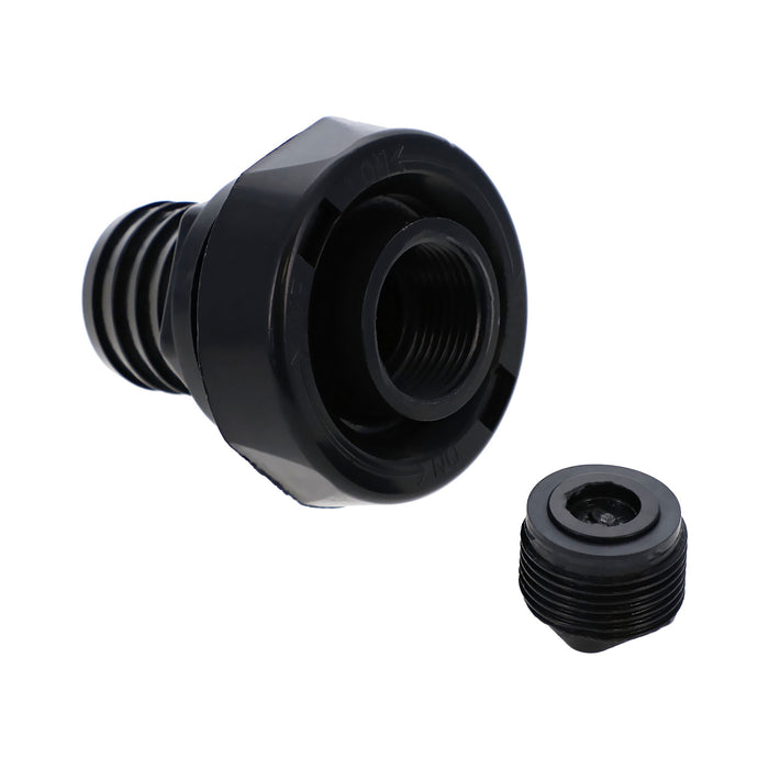 Spa Drain Valve Interface 1" - Black