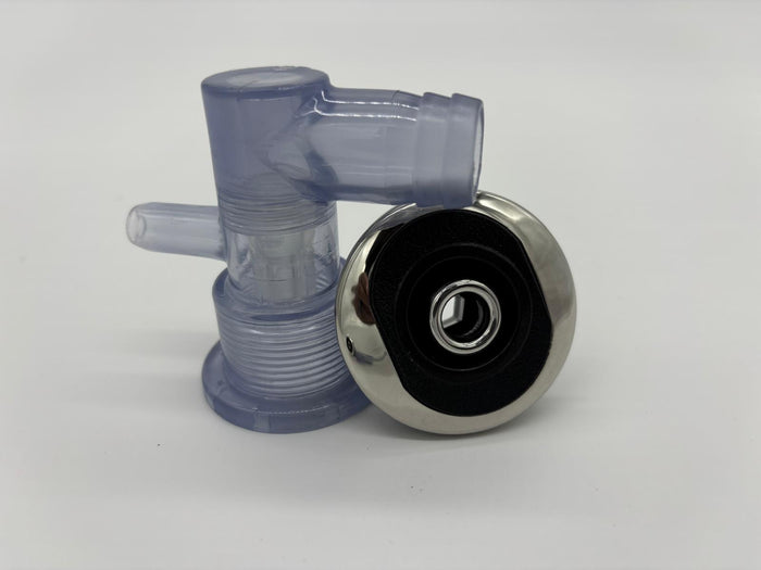 Spa Duo Jet 2" Directional Complete with Body Black & Chrome
