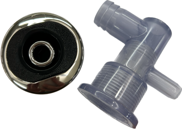Spa Duo Jet 2" Directional Complete with Body Black & Chrome