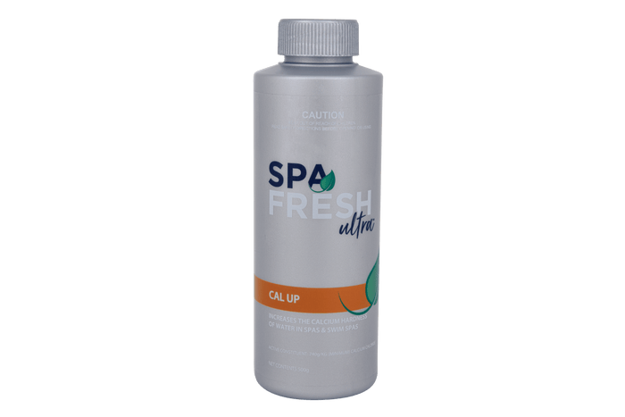 pa Fresh ULTRA Cal Up 500g calcium hardness increaser for spas and hot tubs used to balance water and protect equipment from corrosion and etching.