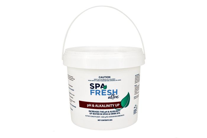 Spa Fresh Ultra pH & Alkalinity Up 2kg water balancing powder for spas and hot tubs, designed to raise pH levels and total alkalinity for stable, comfortable spa water.
