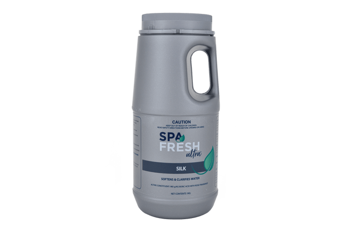 Spa Fresh ULTRA Silk 1kg spa water conditioner and softening treatment designed to improve water comfort, clarity, and create a silky smooth feel in spa and hot tub water.