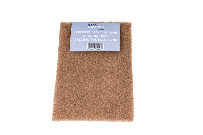 Spa Fresh ULTRA Spa Pad non-scratch cleaning pad for removing scum lines, body oils and waterline buildup from spas and hot tubs.