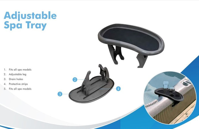Spa Life Spa Tray Table | Clip-On Hot Tub Side Table & Drink Holder