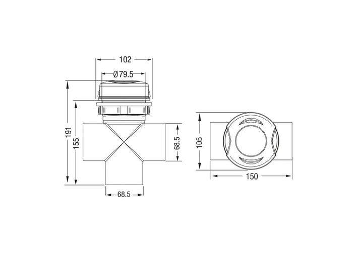 Spa LVJ Diverter Valve 50mm 3 Way Black - L-2028