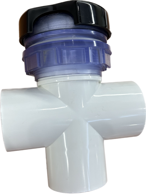 Spa LVJ Diverter Valve 50mm 3 Way Black - L-2028
