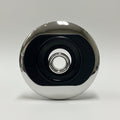 3 inch Catalina spa jet Directional in black and chrome with complete jet body, showing water and air hose connections and LED light housing