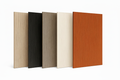 Spa cabinet doors made from composite polyester material shown in Timber, Whitewash, Grey, Charcoal and Ash colours with woodƒ??grain finish