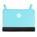 Blue neoprene changing mat, half rolled