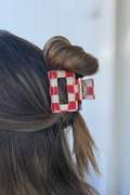 Sterling Kreek - Mini Checked Funky Red Clip