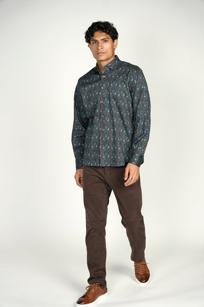Teal with Paisley Pattern Signature Collection