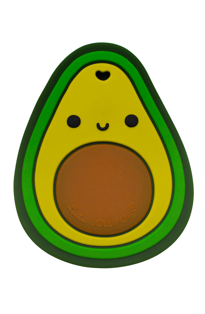 Loulou Lollipop FDA-compliant food-grade silicone teether Avocado — front view on white background