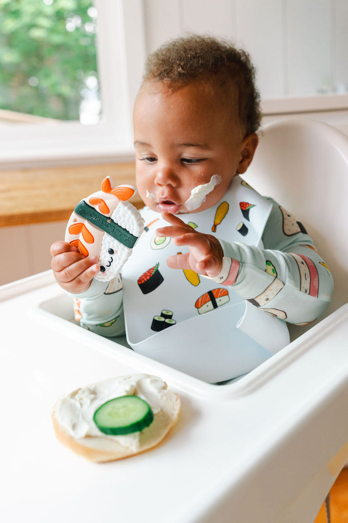 Baby Silicone Feeding Bib + Baby Silicone Teether - Ebi