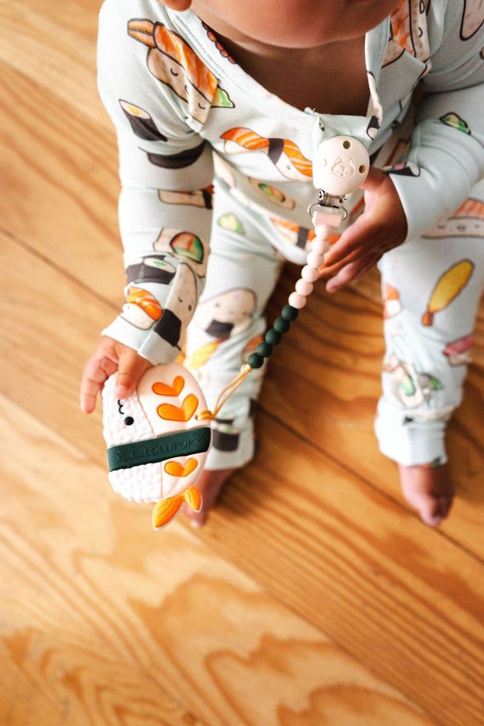 Baby Sleeper in TENCEL Lyocell - Sushi + Baby Silicone Teether - Ebi