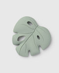Loulou Lollipop FDA-compliant food-grade silicone teether Monstera Seafoam — front view on white background