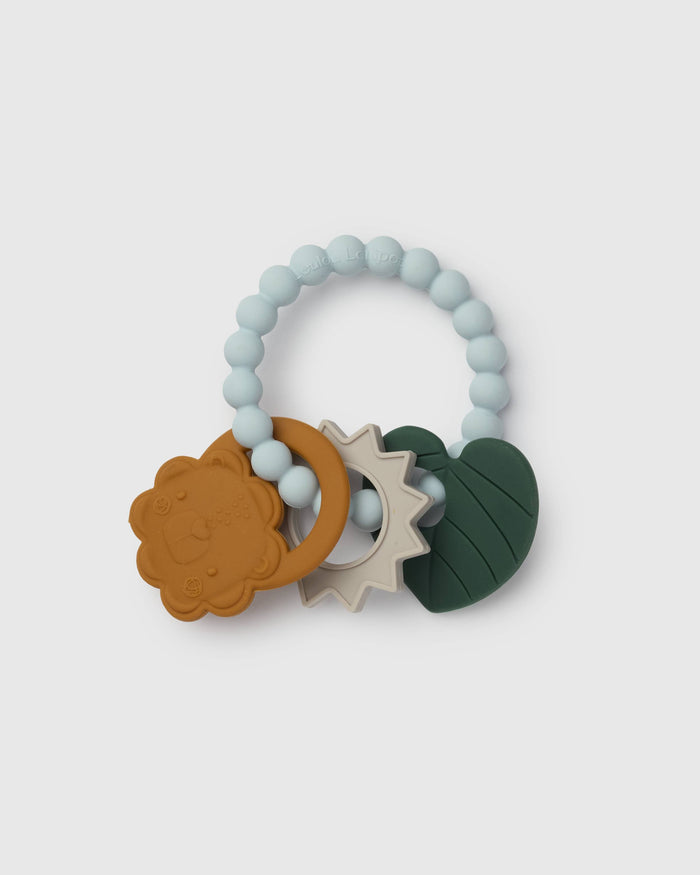 Loulou Lollipop Teething Charms in Liam Lion — front view on white background