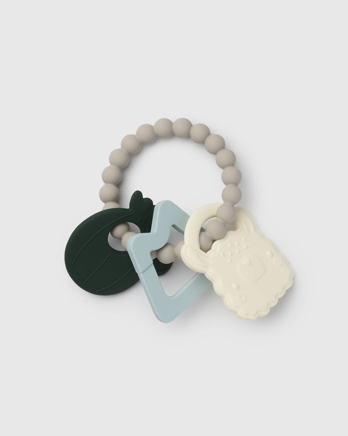 Loulou Lollipop Teething Charms in Lane Llama — front view on white background